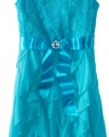 My Michelle Girls 7-16 Sleeveless Party Dress with Illusion Neckline