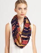 A brilliantly striped, 70's-inspired infinity scarf for style that never ends.Viscose22 X 39 loopHand washImported