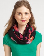 A feminine floral print adds whimsical charm to this scarf made from a luxurious combination of silk and cashmere.About 30 X 74Cashmere/silkDry cleanImported