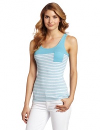 Calvin Klein Performance Women's Printed Basket Weave Tank, Firefly, Medium