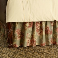 Lauren By Ralph Lauren Shetland Manor Sage Green/Blue Floral Bedskirt; CALIFORNIA KING