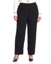 Kasper Women's Plus-Size Crepe Front Zipper Pant