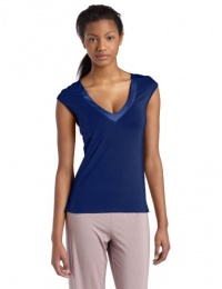 Calvin Klein Women's Essentials With Satin Short Sleeve Top