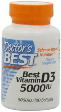 Doctor's Best Vitamin D3 5000iu, Soft Gels, 180-Count