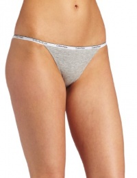 ck one Women's Cotton String Bikini, Grey Heather, Small