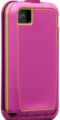 Case-Mate CM019475 Phantom Case with Belt Clip for Apple iPhone 4,iPhone  4S - 1 Pack - Retail Packaging - Raspberry/Lime