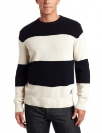 Nautica Jeans Men's Rugby Stripe Crew Sweater