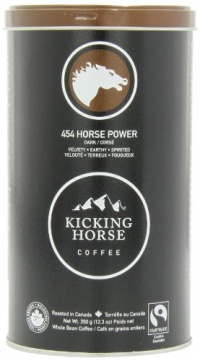 Kicking Horse Coffee 454 Horse Power Dark, Whole Bean Coffee, 12.3-Ounce Tins (Pack of 2)