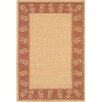 Couristan 1177/1112 Recife Tropics Natural/Terra Cotta Rug, 8-Feet 6-Inch by 13-Feet