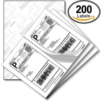 LiteTite 200 Half Sheet Shipping Labels, 5.5 x 8.5 Inches, Same Size as Avery 5126 (2-Up, 100-Sheets, 200-Labels) (05126, 08126)