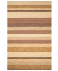 Variegated striping in several sand and earthy tones creates an effortless update in this Promenade area rug from Liora Manne. Hand-tufted, ultra-durable and so easy to clean, it is UV light stabilized to resist fading, whether used indoors or out.