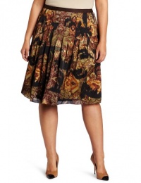 Jones New York Women's Plus-Size Paisley Printed Pleated Skirt