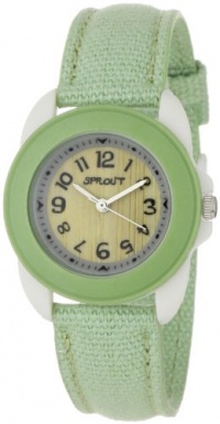 Sprout Women's ST1013LGIVLG Eco-Friendly Light Green Organic Cotton Strap Watch