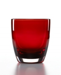 Red winner. This set of Talia double old-fashioned drinking glasses from The Cellar features basic shapes emboldened with eye-catching color.