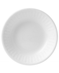 Nantucket Basket is a fine, all-white Wedgwood china dinnerware and dishes pattern with an embossed basket-weave pattern on the edges.