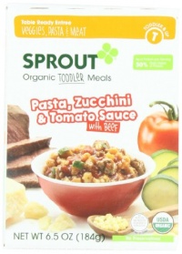 Sprout Organic Toddler Meal Pasta, Zucchini and Tomato Sauce with Beef, 6.5-Ounce