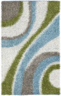 Rizzy Home KM2326 Kempton 3-Feet by 3-Feet Round Area Rug, Baby Blue