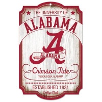 NCAA College Vault Alabama Crimson Tide 11-by-17 Wood Sign