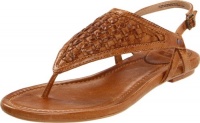 FRYE Women's Madison Woven Thong Sandal,Camel,9.5 M US