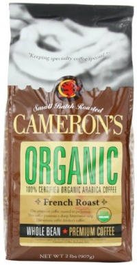 Cameron's Organic French Roast Whole Bean Coffee, 32-Ounce Bag