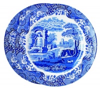 Spode Blue Italian 12-1/2-Inch Round Platters, Set of 2