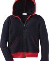 Splendid Littles Boys 2-7 Toddler Lexington Stripe Zip Hoodie, Navy/Flame, 4T