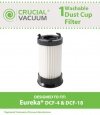 Eureka DCF-4 DCF-18 Washable & Reusable Long-Life Vacuum Filter; Replaces Eureka GE DCF1 DCF4 DCF18 Part # 62132 63073 61770 3690 18505 28608-1 28608B-1