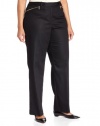 Calvin Klein Women's Plus-Size Faux Denim Zipper Madison Pant