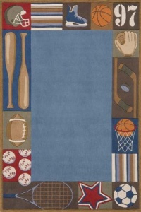 Momeni Lil Mo Varsity Rug, Denim, 3' x 5'