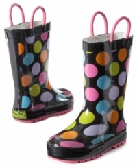 She can stomp in all the rain puddles and keep her feet dry in these rain boots by Western Chief.