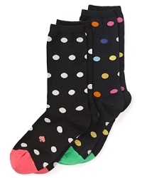 Let these fun kate spade polka-dot socks peek out from under pants.