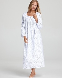 As the temperature drops, sleep comfortably in this flannel nightgown from Eileen West with long sleeves and a pretty floral print.