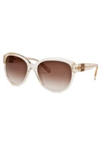 Fashion Sunglasses: Light Transparent Gold-Striped/Brown Gradient