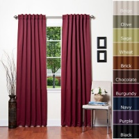 Solid Thermal Insulated Blackout Curtain 95L- 1 Set-BURGUNDY