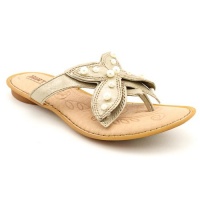 Born Preity Open Toe Thongs Sandals Shoes Gold Womens