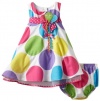 Bonnie Baby Girls Infant Multi Dot Birthday Dress, Multi, 18 Months