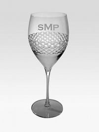 Vertical grooves add Deco-inspired style to this personalized sparkling glass. Clear glass10.25 HDishwasher safeMade in ItalyFOR PERSONALIZATIONSelect a quantity, then scroll down and click on PERSONALIZE & ADD TO BAG to choose and preview your personalization options. Please allow 2 weeks for delivery.