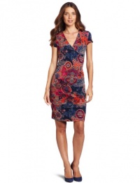 Jones New York Women's Cap Sleeve Wrap Dress