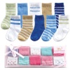 Luvable Friends 10-Piece Baby Socks Gift Set, Blue, 0-9 Months