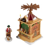 Department 56 Alpine Village Christmas Market Pyramid Booth Village Accessory, 5.375-Inch