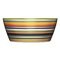 Origo's bold striped pattern adds a colorful accent to any table, and its pieces combine perfectly with other Iittala tableware to bring ambiance and upscale sophistication to any meal. Origo's timeless style and infinitely combinable form is a perfect example of lasting, functional design that transcends trends.