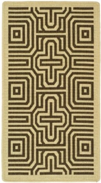 Safavieh Courtyard Collection CY2962-3901 Sand and Black Indoor/Outdoor Area Rug, 2-Feet 7-Inch by 5-Feet