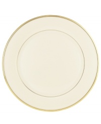 Forever elegant, the Eternal fruit bowl from Lenox accents the table in timeless ivory china with sumptuous gold banding. Coordinates with Eternal Gold stemware.