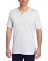 Hanro Men's Jayden Short Sleeve Henley, Light Silver, X-Large