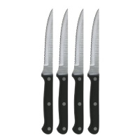 Ginsu Essential Series 4-Piece 4.5-Inch Stainless Steel Steak Knife Set with Triple Riveted Polymer Handles 4805