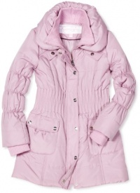 Jessica Simpson Coats Girls 7-16 Long Quilted Cinch Waist Jacket, Pink, X-Large