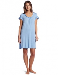 Midnight by Carole Hochman Women's Satin Sleepshirt, Bluebell, Large