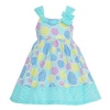 Bonnie Jean Baby Girls 0-3M Aqua Circle Dot Bow Summer Bloomers Dress