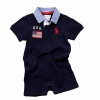 Polo By Ralph Lauren Infant Boy's Mesh Cotton Polo Shortall Layette (3 Months, Navy)