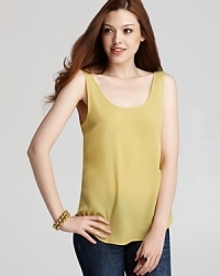 A contrast back strap lends just enough interest to this lemony-hued PJK Patterson J. Kincaid tank that's exclusive to Bloomingdale's.